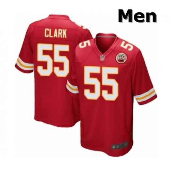 Men Kansas City Chiefs 55 Frank Clark Game Red Team Color Football Jersey